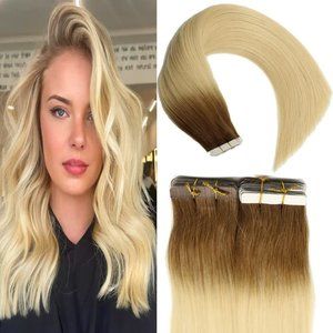 18" 100% Human Hair Tape In Extensions Ombre #T4/613 20pcs 50g
